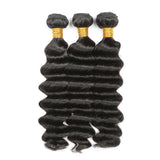 Deep Wave Virgin Human Hair Natural Black Bundles