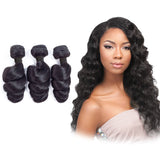 Loose Wave Virgin Human Hair Natural Black Bundles